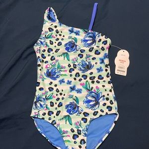NWT Girl’s One Piece Swimsuit With Matching Cover Up